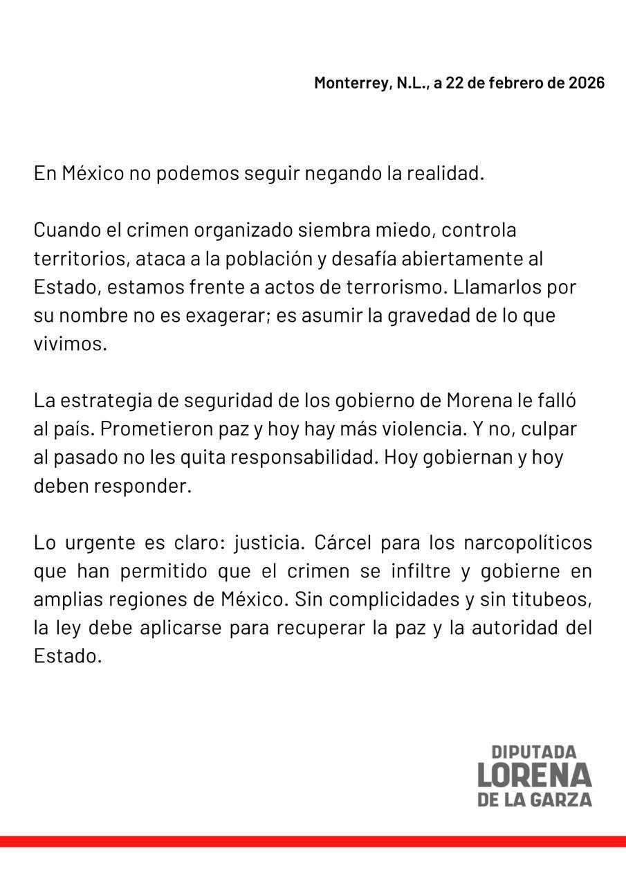 En México no podemos seguir negando la realidad.